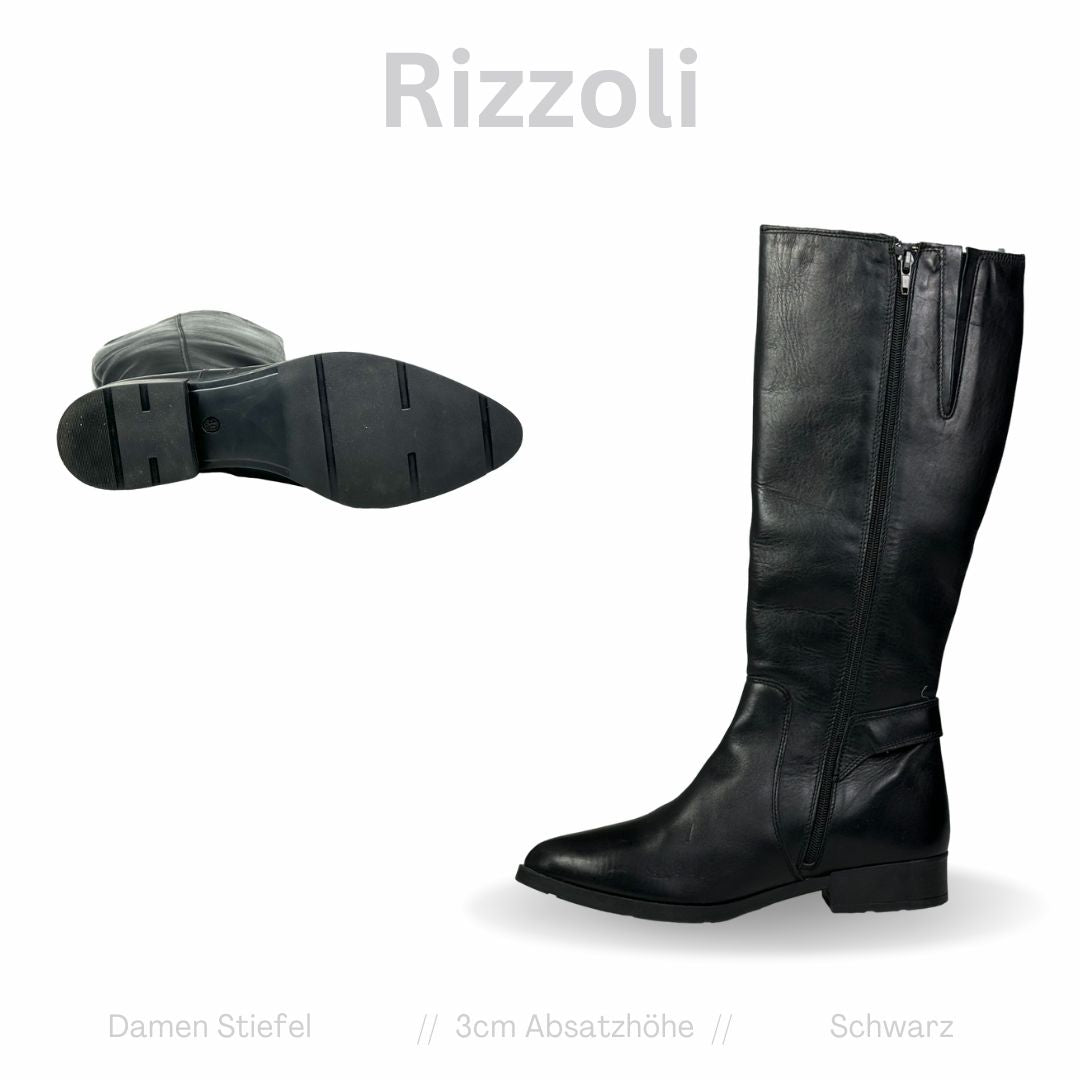 Rizzoli Damen Leder Stiefel Schwarz Gr: 40 EU