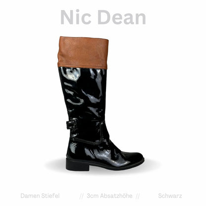 Nic Dean Damen Stiefel Schwarz/Braun Gr: 37