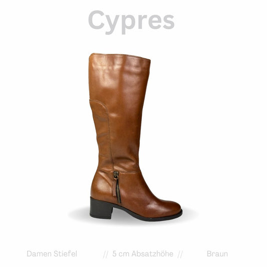 Cypres Damen Leder Stiefel Braun Gr: 37 EU