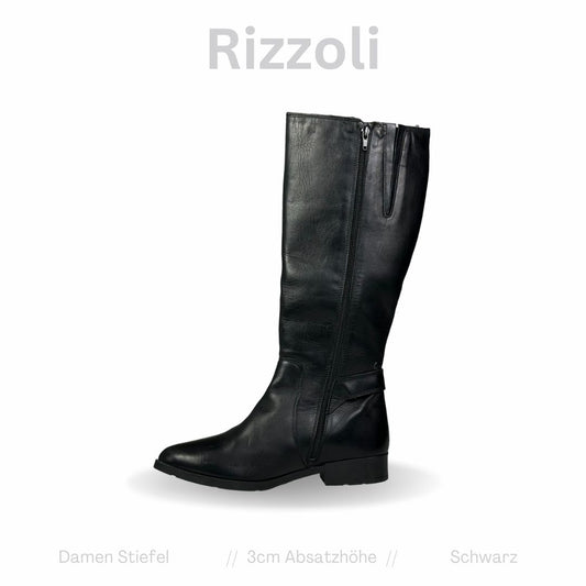 Rizzoli Damen Leder Stiefel Schwarz Gr: 40 EU