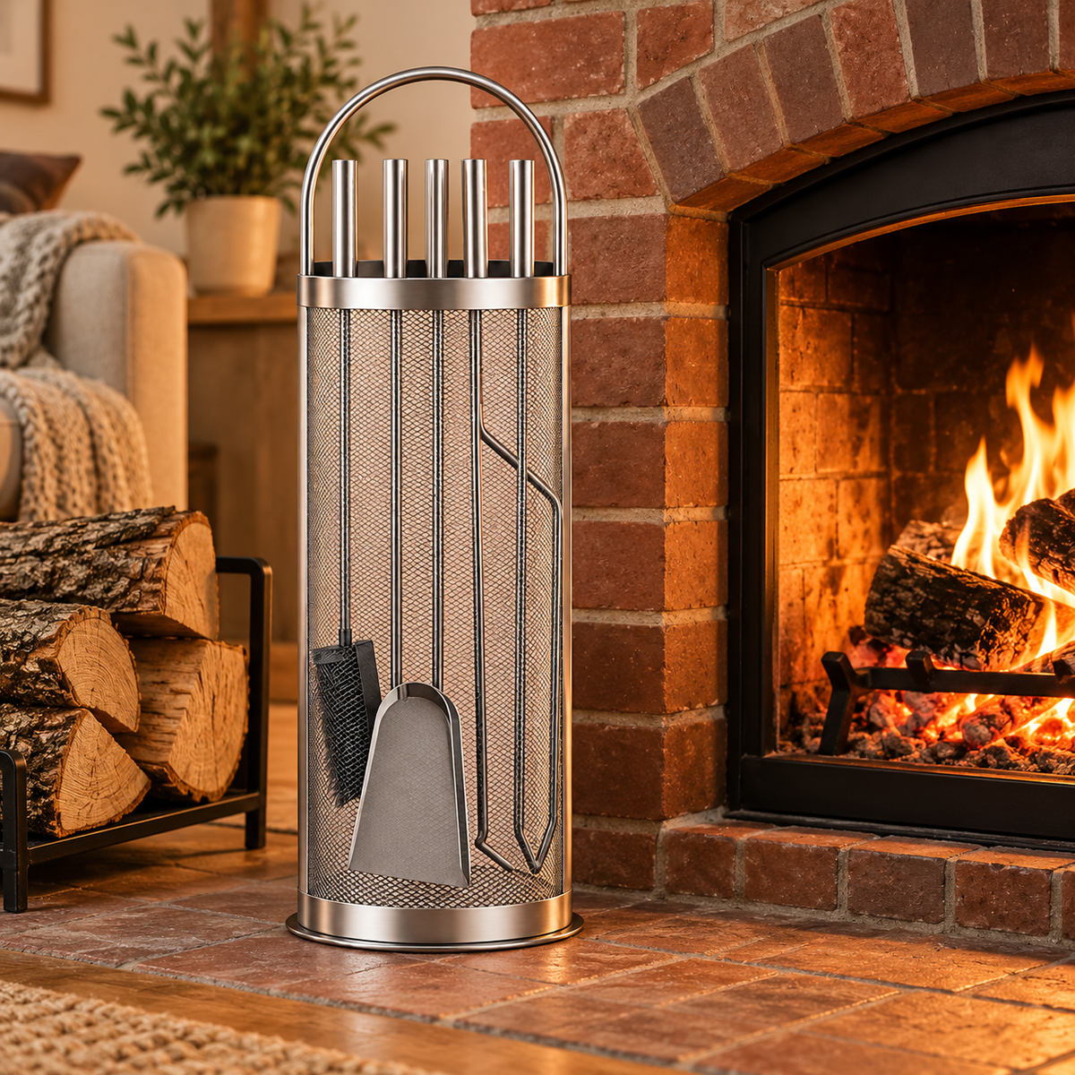 ®Livarno Kaminbesteck Kamingarnitur Kaminzubehör Kaminset 5-teilig Stahl
