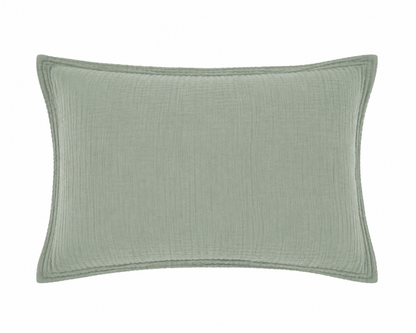 URBANARA Manisa Kissenbezug 50 x 75 cm 100 % Baumwolle Light  Helles Grüngrau Hochwertiger kissenbezug