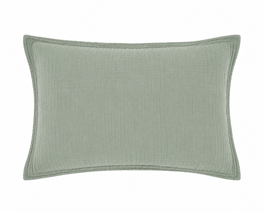 URBANARA Manisa Kissenbezug 50 x 75 cm 100 % Baumwolle Light  Helles Grüngrau Hochwertiger kissenbezug
