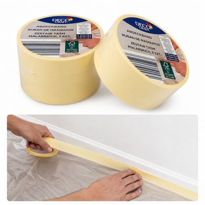 2x Deco Craft Abdeckband Set 3-teilig Malerkrepp Malerband 19/38/50 mm x 50 m