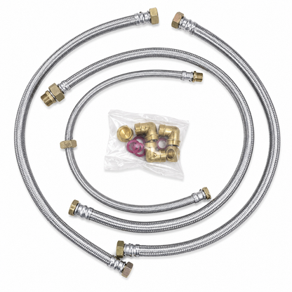 HANSA Anschlussschlauch-Set 357010000 für 5-Loch Wannenarmatur Edelstahl