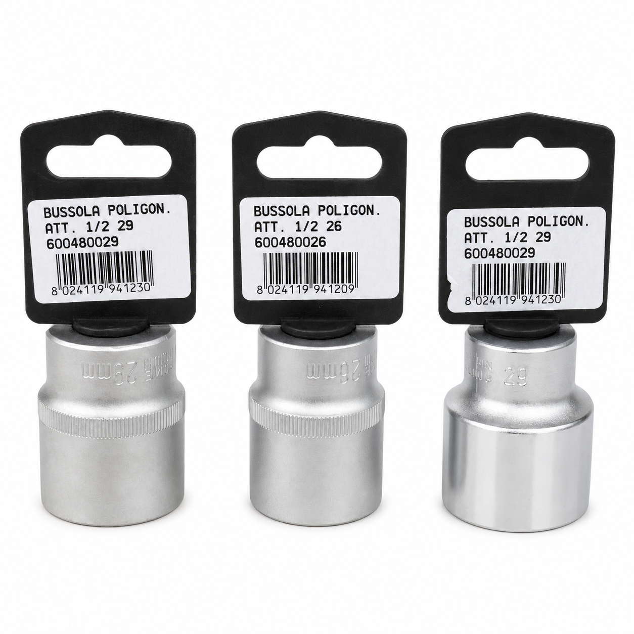 Stecknuss 1/2" Zwölfkant/Sechskant 26/29 mm matt/glänzend Steckschlüsseleinsatz