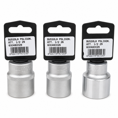Stecknuss 1/2" Zwölfkant/Sechskant 26/29 mm matt/glänzend Steckschlüsseleinsatz