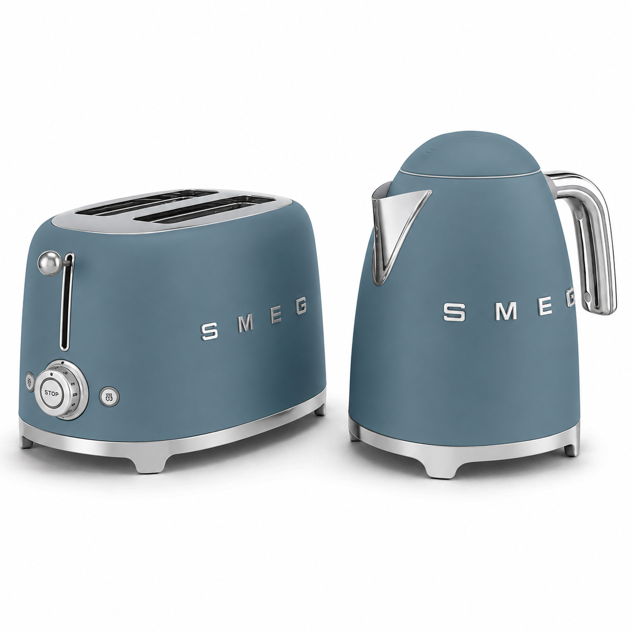 SMEG 50’s Style Küchengerät Storm Blue Matt Toaster / Wasserkocher