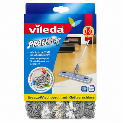 Vileda ProfiMat Ersatz-Wischbezug TRIO mit Klettverschluss für Bodenwischer