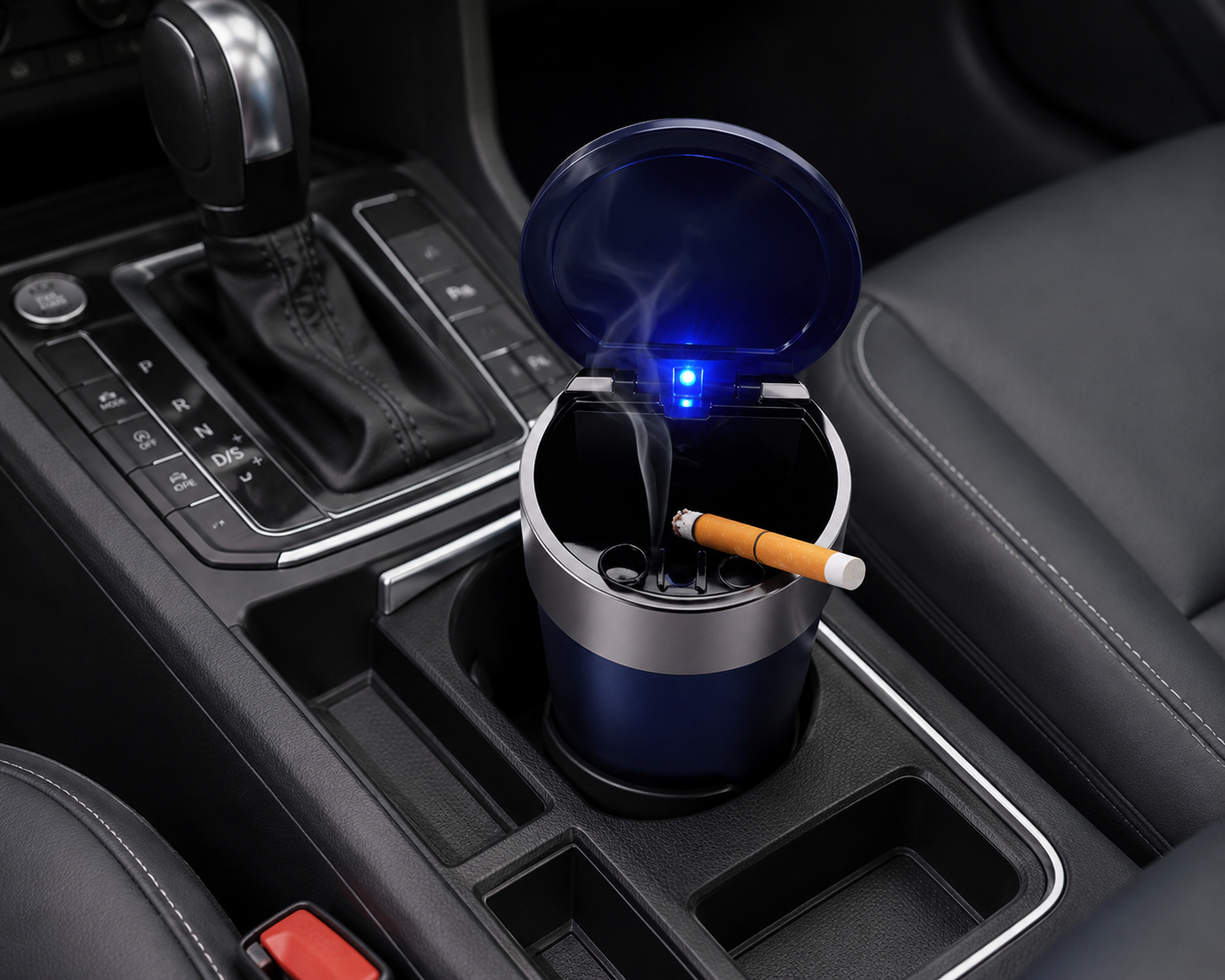 2x LED Auto-Aschenbecher mit Deckel Windaschenbecher Farbwahl