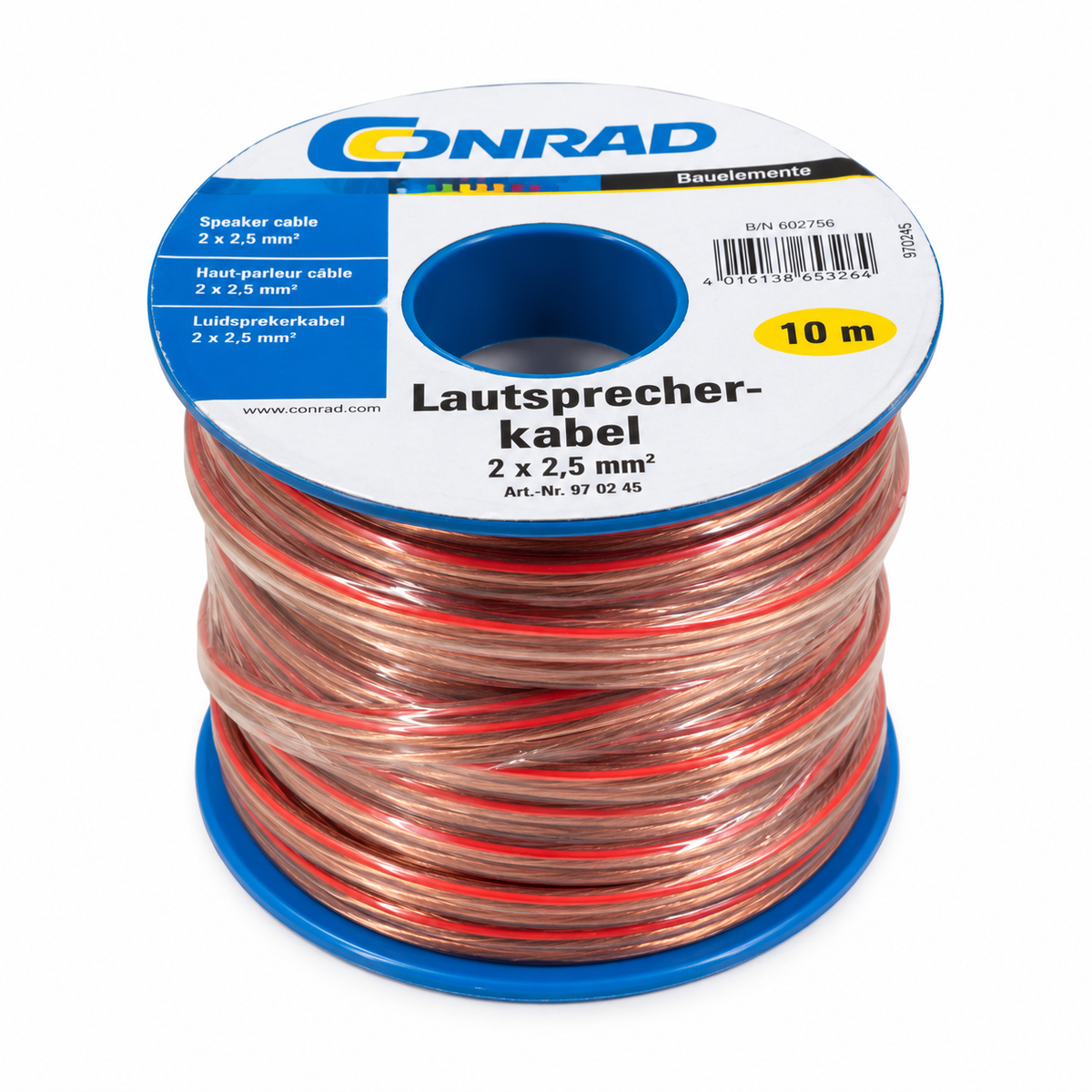 Lautsprecherkabel CCA 2-adrig Boxenkabel Audiokabel Meterware 602755
