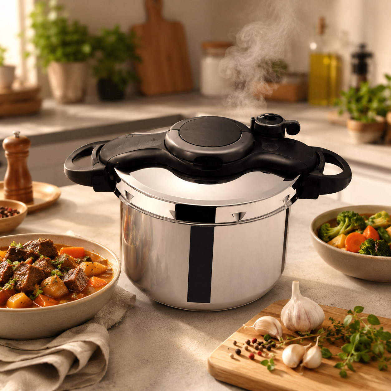 Tefal Clipso Minut Easy Druckkochtopf, Edelstahl, 24 cm 7,5 L