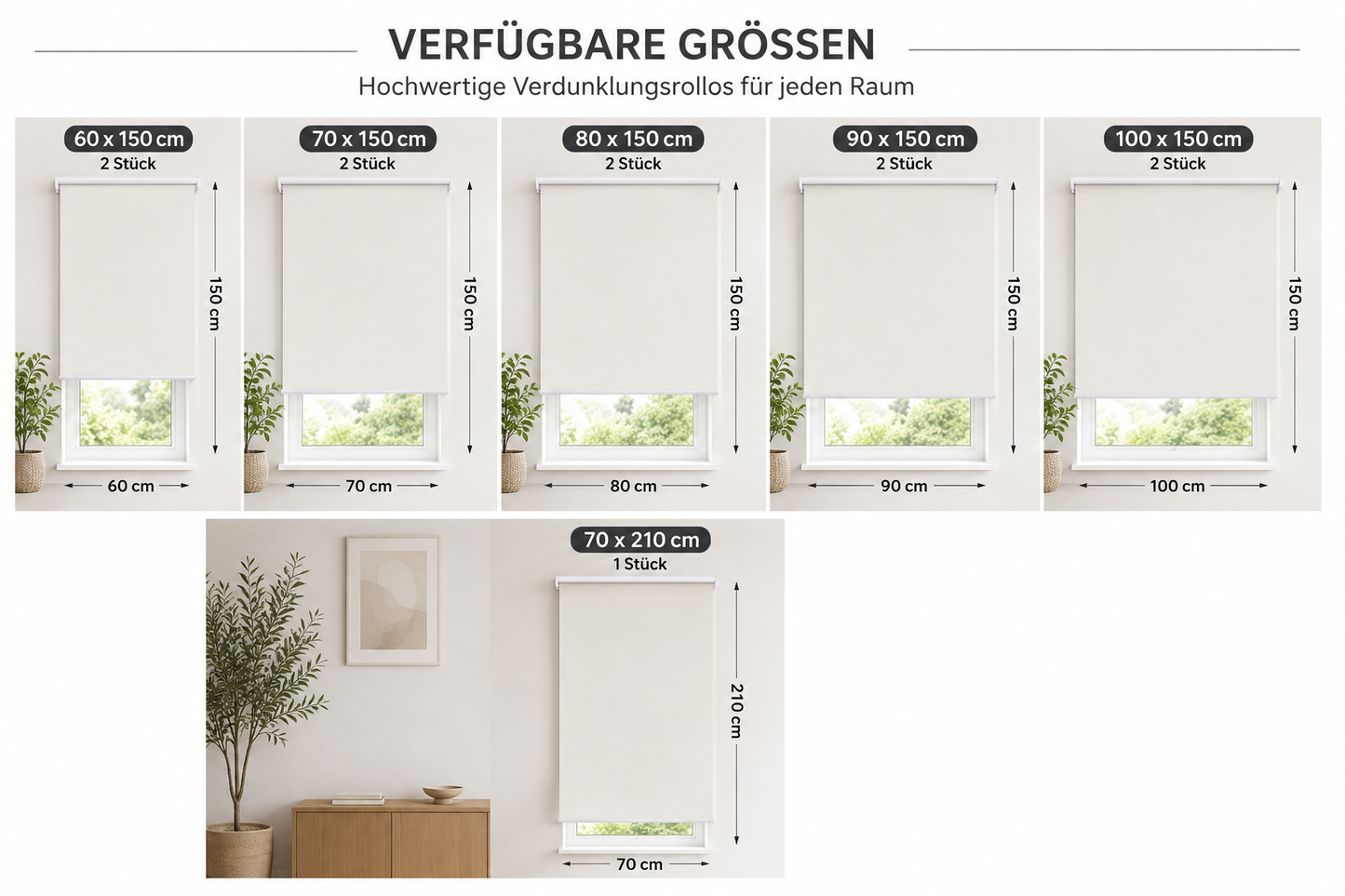 2x Clever Fix Verdunklungsrollo Fensterrollo Sichtschutz & Sonnenschutz