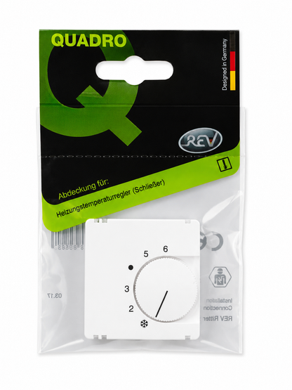 REV Quadro Abdeckung für Heizungsregler Schließer & Wechsler Weiß/Creme