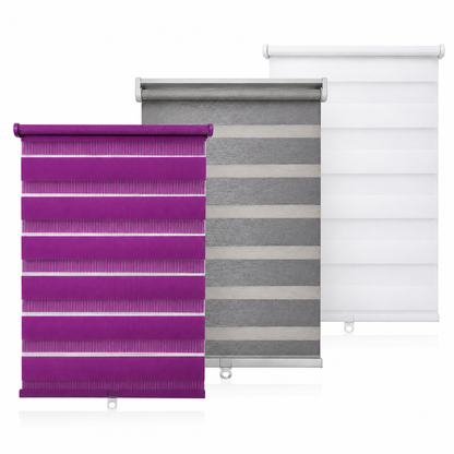 Doppelrollo Day & Night Gardine  Zebra Rollo Klemmfix Fensterrollo Sichtschutz