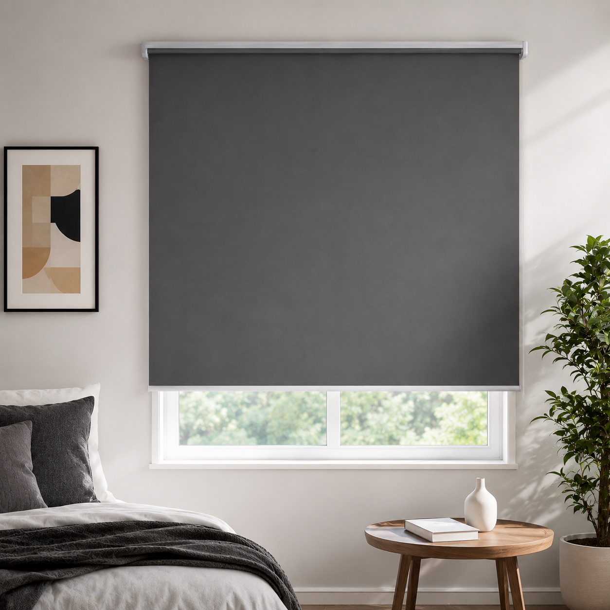 Clever Fix Rollo Verdunkelungsrollo Anthrazit Fensterrollo blickdicht Größen wählbar