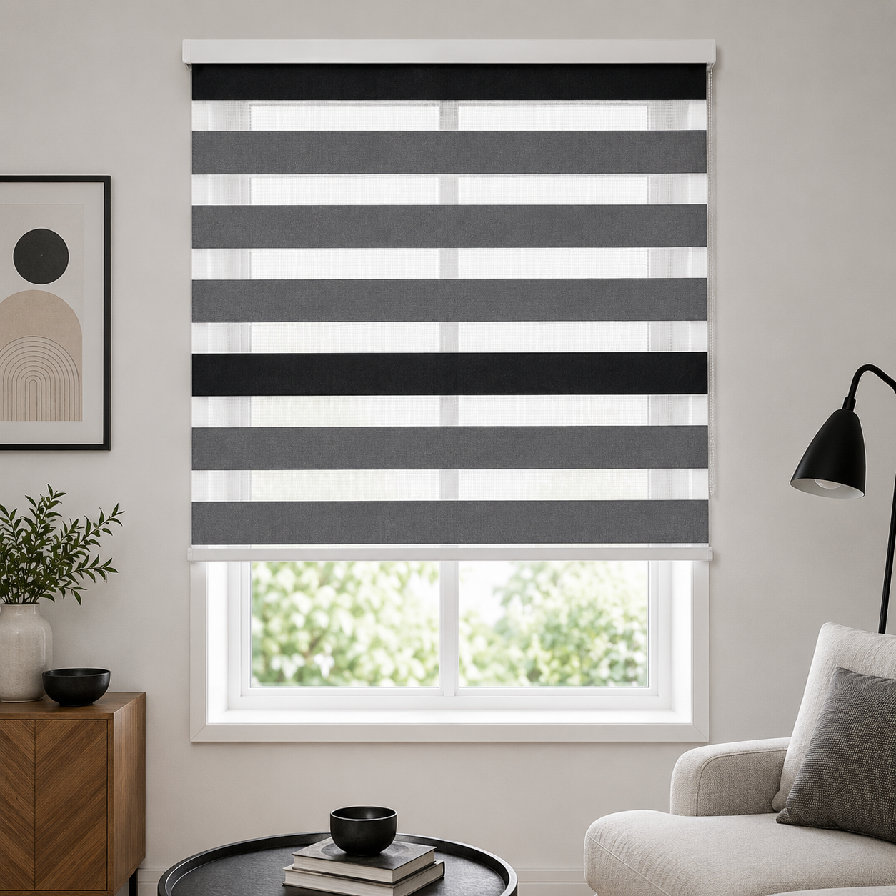 CleverFix Dav&Night Verdunklungsrollo 70 x 150 cm  Farbe Kreisel Sichtschutz & Sonnenschutz 2Stück
