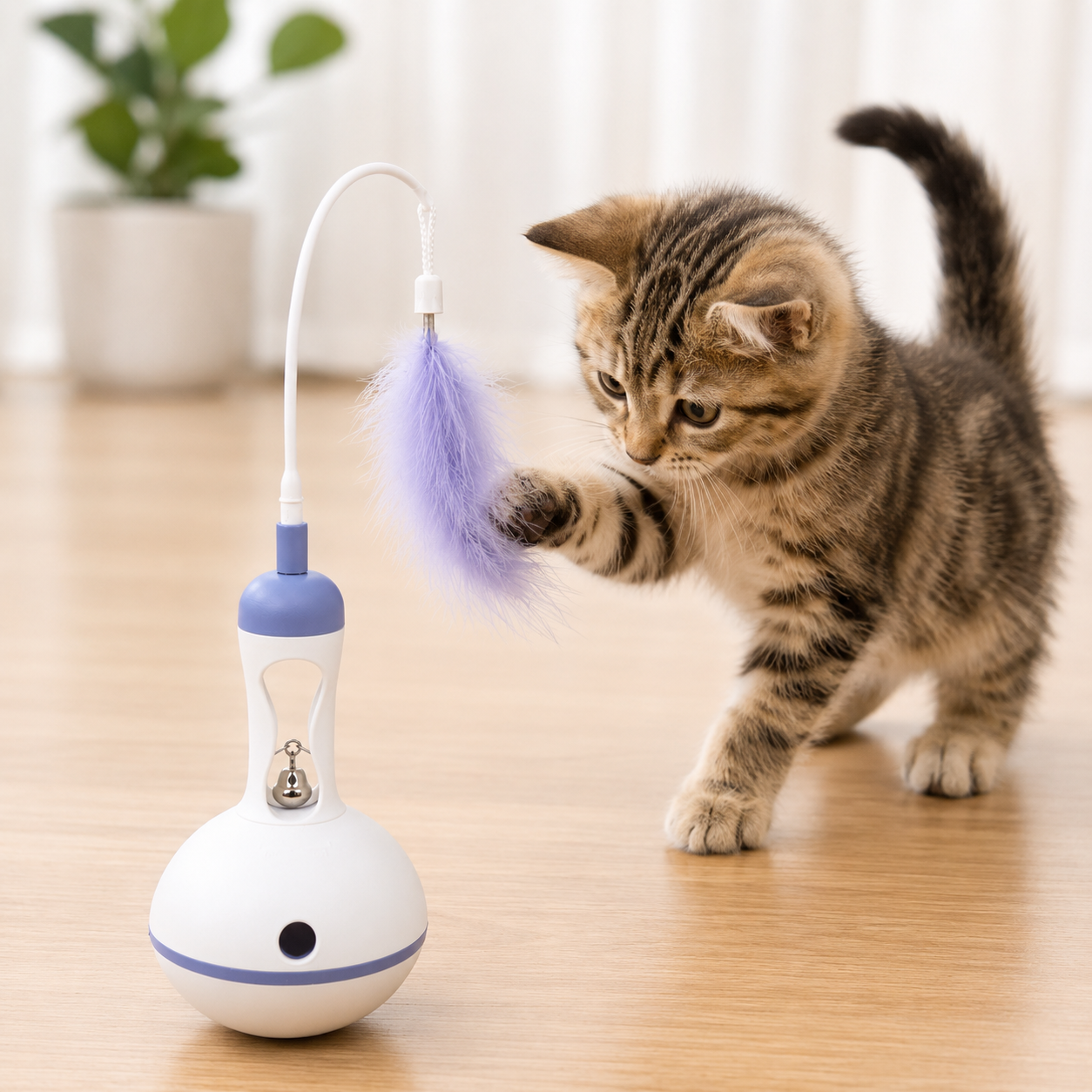 Cachet Interaktives Katzenspielzeug mit Leckerli-Spender | Intelligenzspielzeug für Katzen Snackball Beschäftigungsspiel