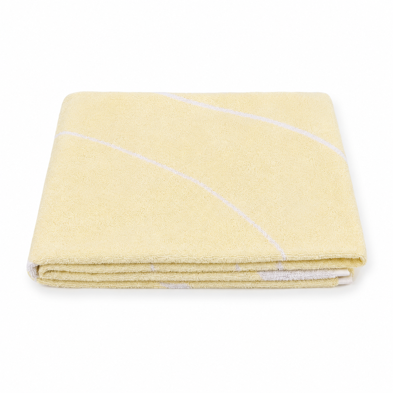 URBANARA Foia Strandtuch 100x180 cm 100% recycelte Baumwolle Badetuch Saunatuch Duschtuch Butter/Naturweiß