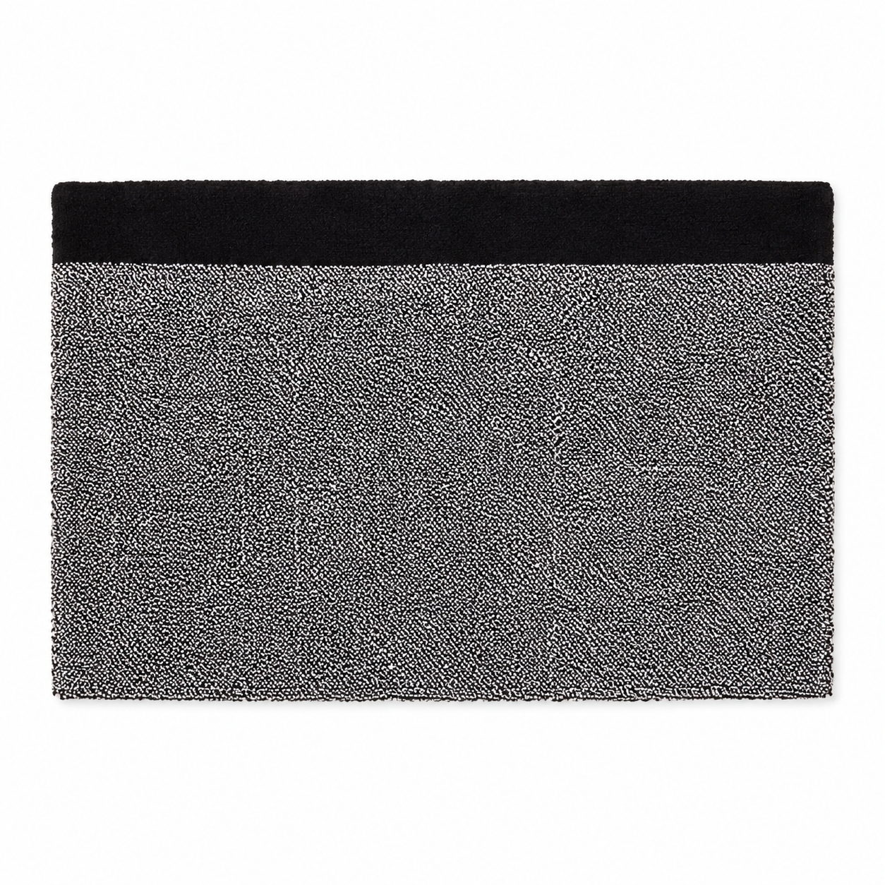 URBANARA Ventosa Badematte 60x150 cm Schwarz Weiß 100% Bio-Baumwolle Badteppich Badezimmermatte