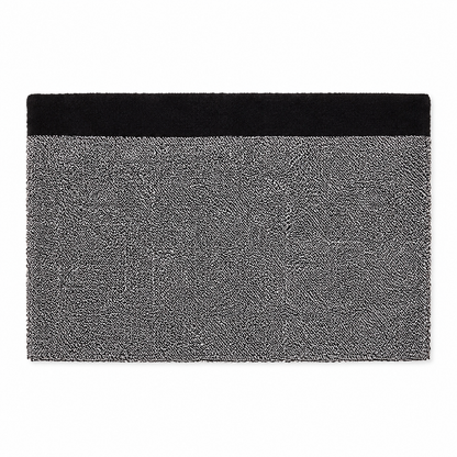 URBANARA Ventosa Badematte 60x150 cm Schwarz Weiß 100% Bio-Baumwolle Badteppich Badezimmermatte