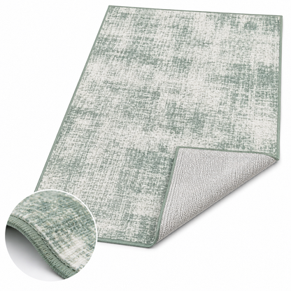 CLEVAFUL Waschbarer & Faltbarer Teppich Rutschfest, Kurzflor, Pflegeleicht, Vintage Design für Wohnzimmer, Flur, Küche & Schlafzimmer