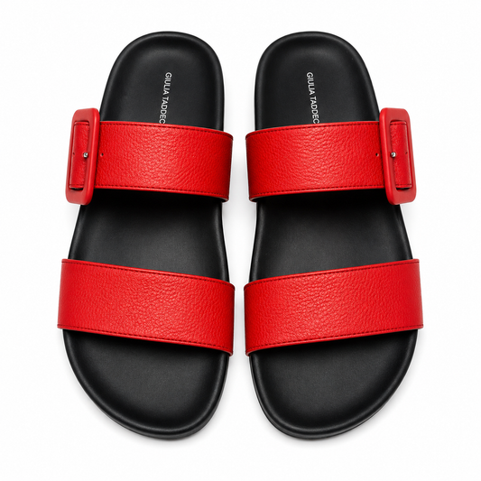 Giulia Taddeucci Damen Leder Pantoletten Sandalen Sommerschuhe