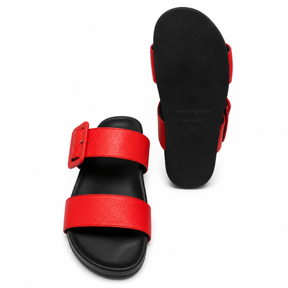 Giulia Taddeucci Damen Leder Pantoletten Sandalen Sommerschuhe