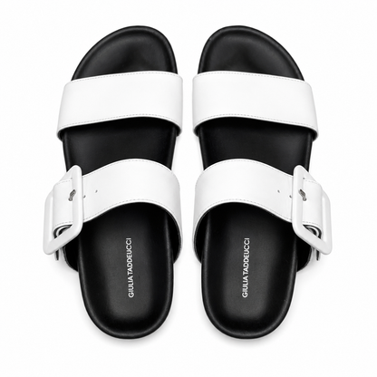 Giulia Taddeucci Damen Leder Pantoletten Sandalen Sommerschuhe