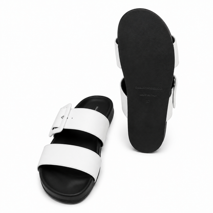 Giulia Taddeucci Damen Leder Pantoletten Sandalen Sommerschuhe