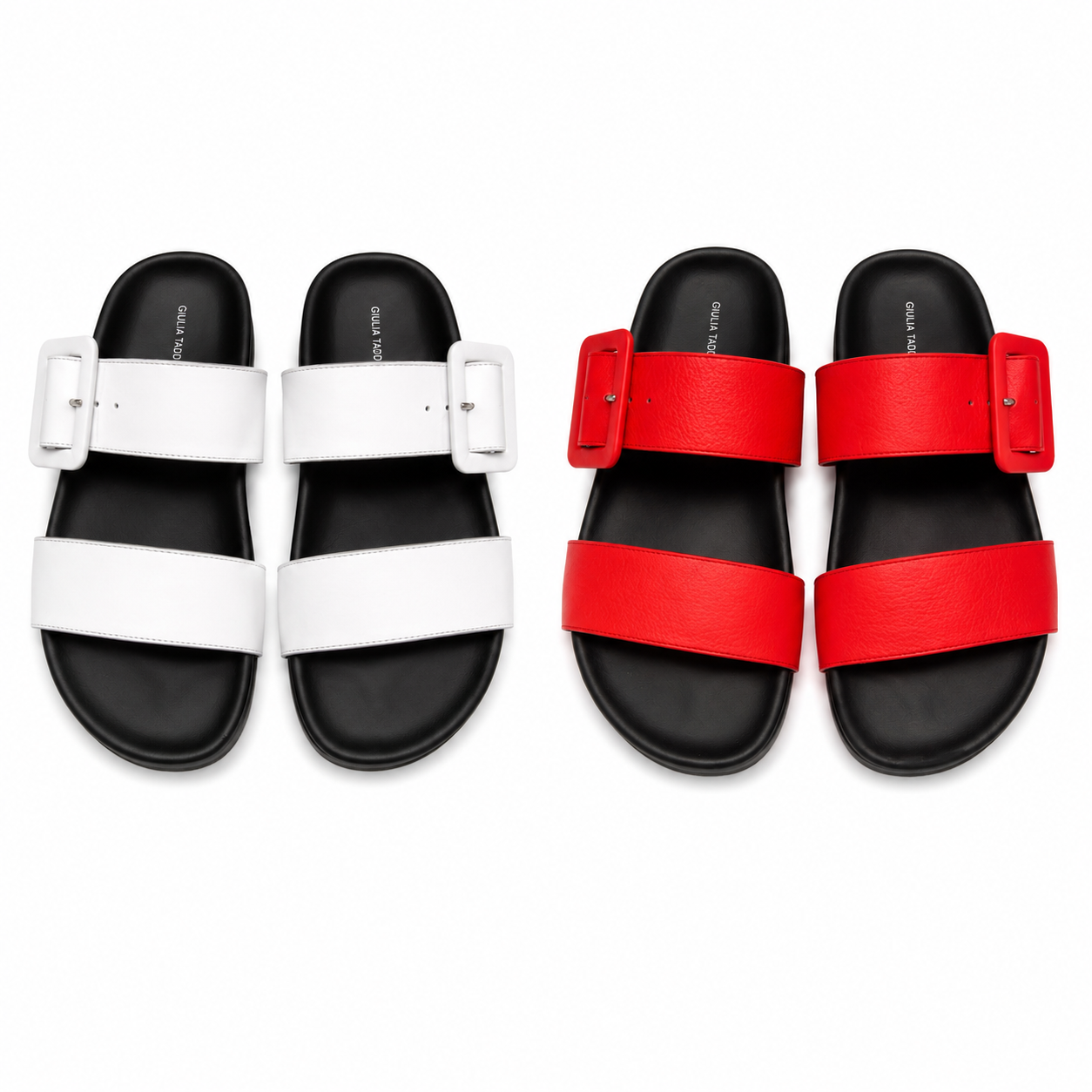Giulia Taddeucci Damen Leder Pantoletten Sandalen Sommerschuhe