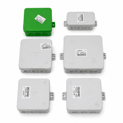 Kopp Feuchtraum Aufputz-Abzweigdose IP54/IP55 Verteilerdose Abzweigkasten Grau/Grün Elektroinstallation
