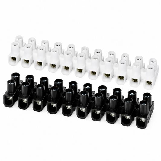 KOPP Schraubklemme 12-polig 16 mm² Lüsterklemme Schwarz/Weiß 2 Stück
