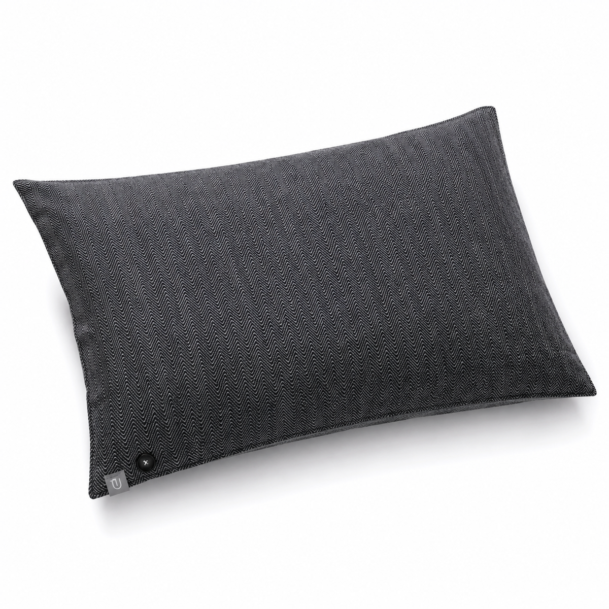 URBANARA Kissenbezug Baumwolle Dunkelgrau Dekokissen Sofakissen Kopfkissenbezug 70 × 90 cm
