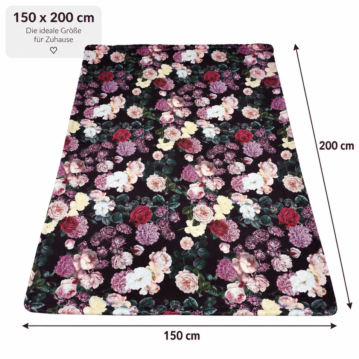 Edelzeit Plüsch Wendedecke Felloptik 150x200 cm Kuscheldecke Farbwahl