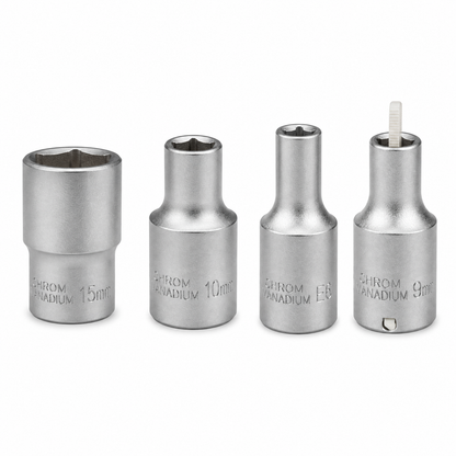 Steckschlüssel-Einsatz Satz 1/4" 3/8" 1/2" Chrom Vanadium Stecknuss