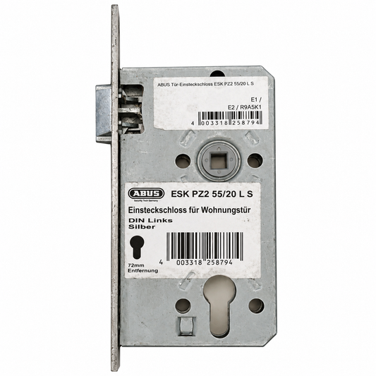 ABUS ESK PZ2 55/20 L S Einsteckschloss Wohnungstür DIN Links 72 mm