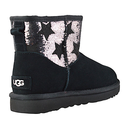 UGG Classic Mini Sequin Stars Black Boot