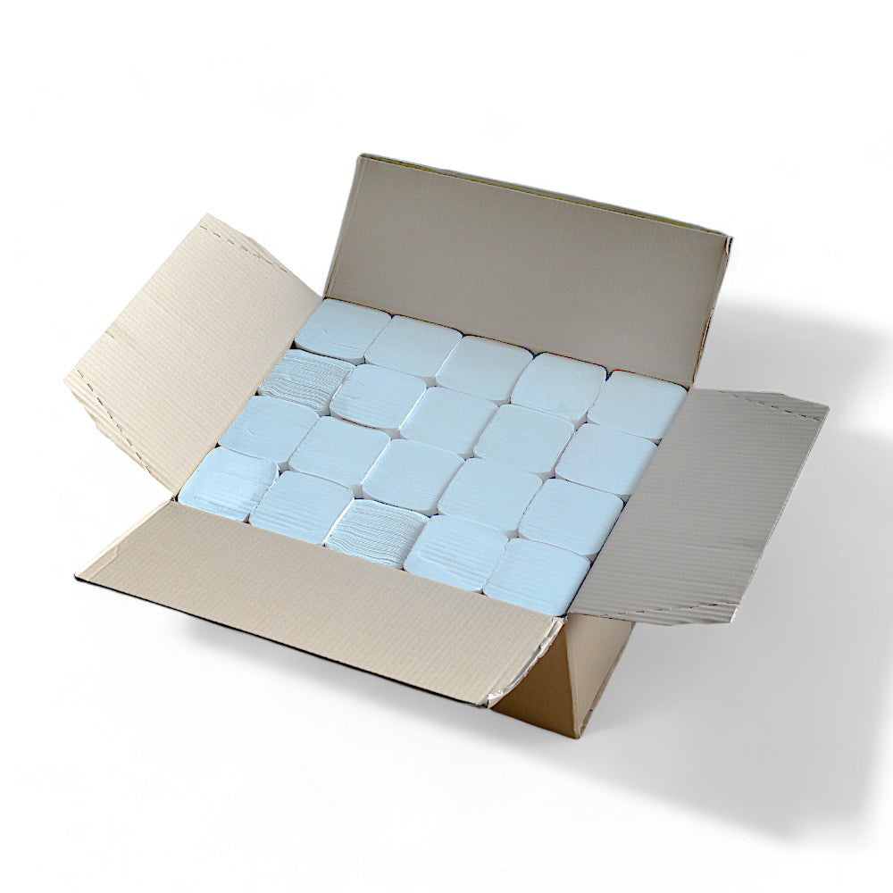 4000 Blatt Papierhandtücher V-Falz 24,5x21,5cm 2-lagig recycling Offweiß Falttücher