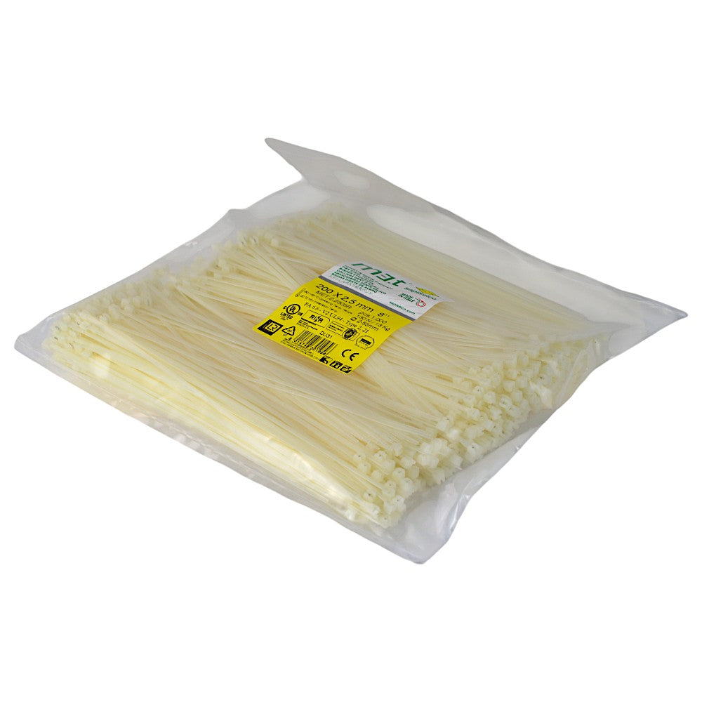 sapiSelco kabelbinder Stahlzahn 200x2,5 mm MET.2.2305R  VPE 1000stk, natur