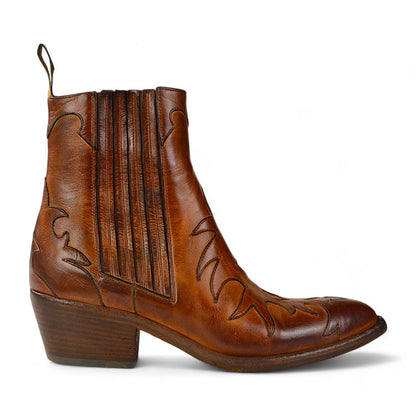 Sartore Parma Tuffato Cognac Damen Western-Boots,  Gr. 36