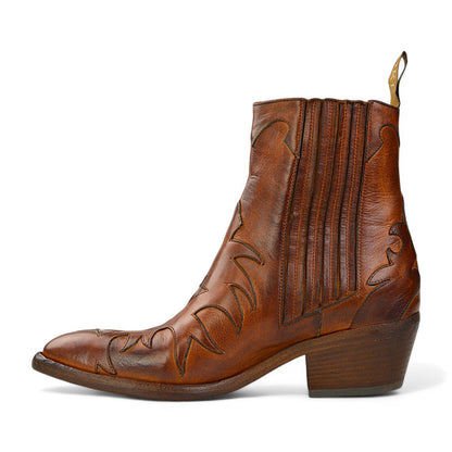 Sartore Parma Tuffato Cognac Damen Western-Boots,  Gr. 36