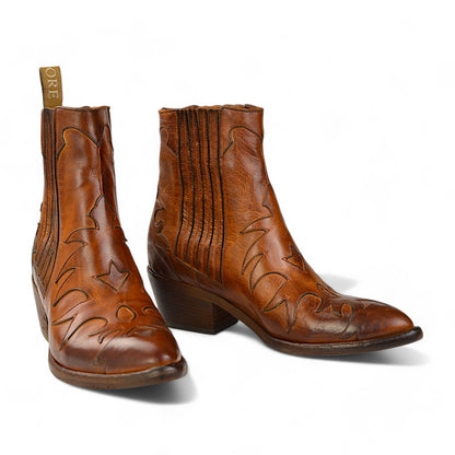 Sartore Parma Tuffato Cognac Damen Western-Boots,  Gr. 36