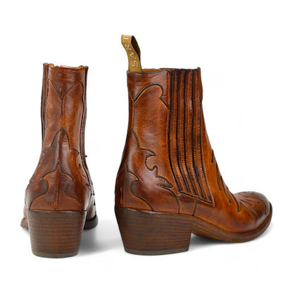 Sartore Parma Tuffato Cognac Damen Western-Boots,  Gr. 36