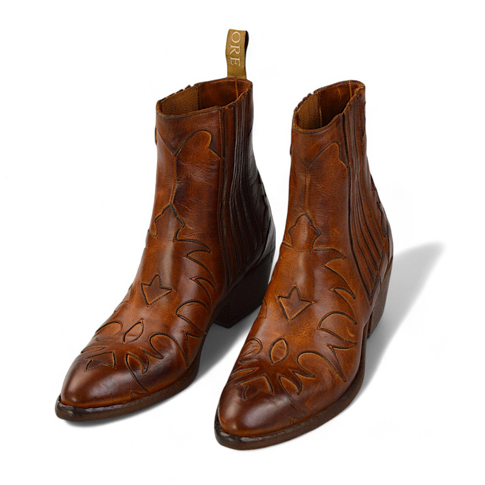 Sartore Parma Tuffato Cognac Damen Western-Boots,  Gr. 36