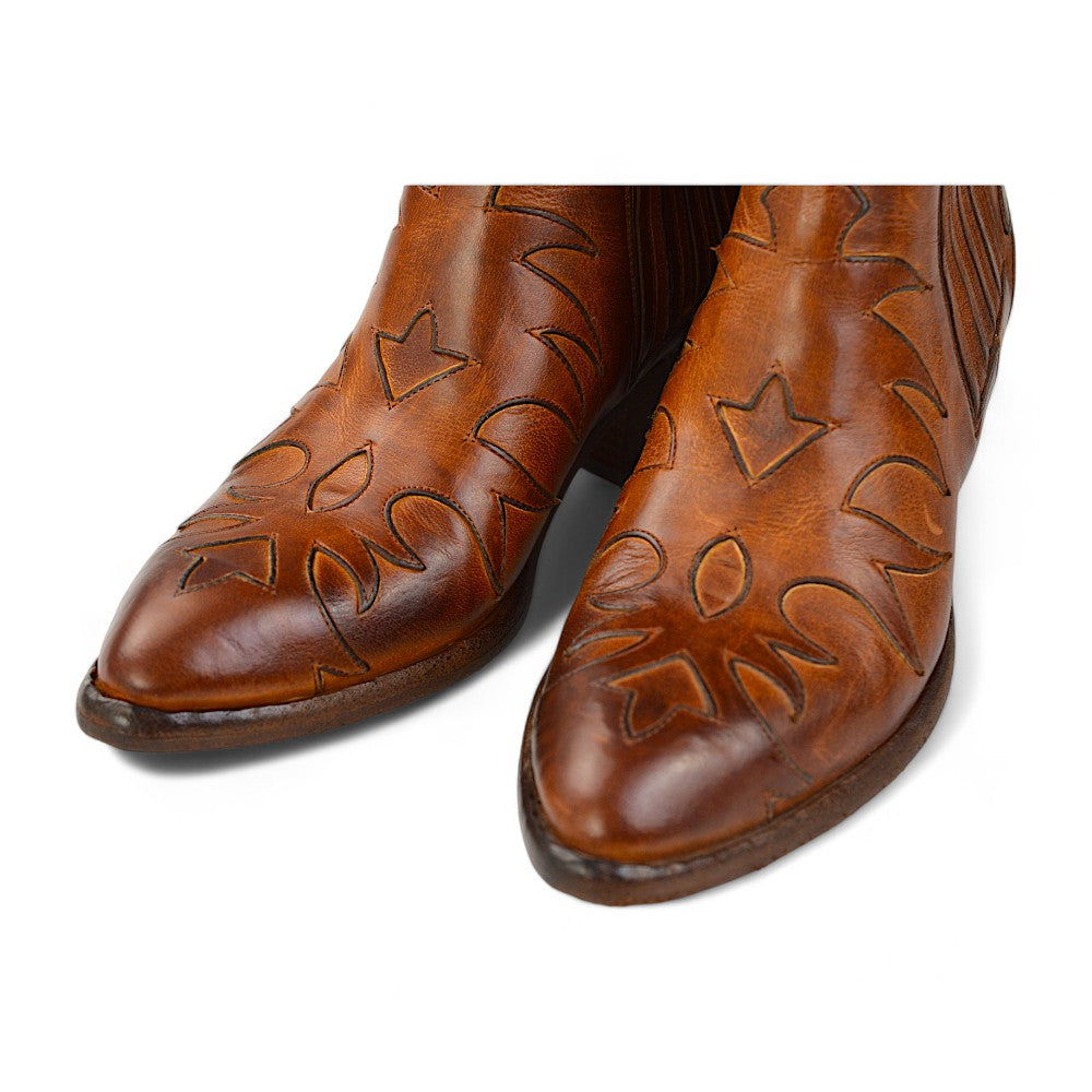 Sartore Parma Tuffato Cognac Damen Western-Boots,  Gr. 36