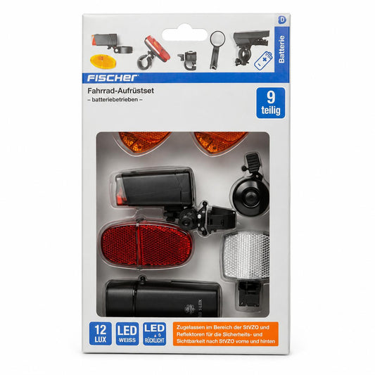 Fischer Fahrrad Aufrüstset 9-tlg batteriebetrieben