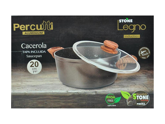 Percutti Legno Aluminium Kochtopf 20Ø