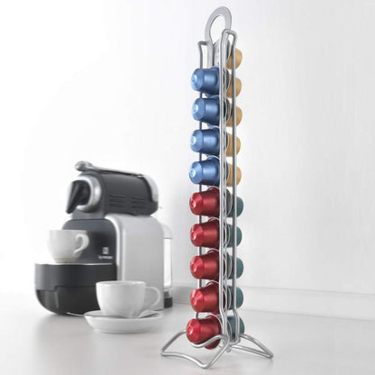 Metaltex Capsulo 20 Kapselhalter für 20 Kaffeekapseln Silber