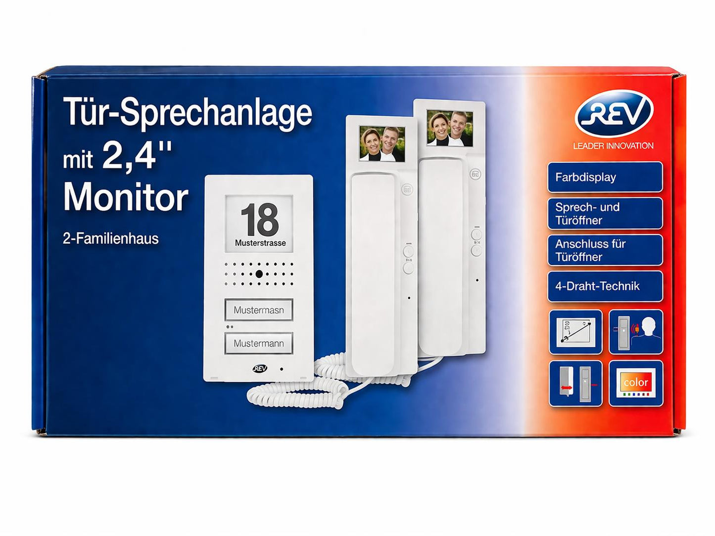 REV Ritter Farb Video Sprechanlage 2.4 Zoll, 2-Familie 003017208